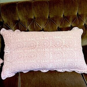 Pink Crochet King Duvet and Shams